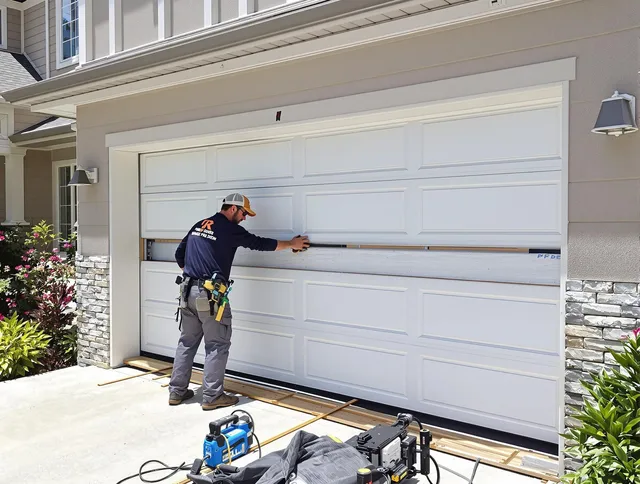 Bonita Springs Garage Door Repair team performing complete garage door replacement at Bonita Springs residence