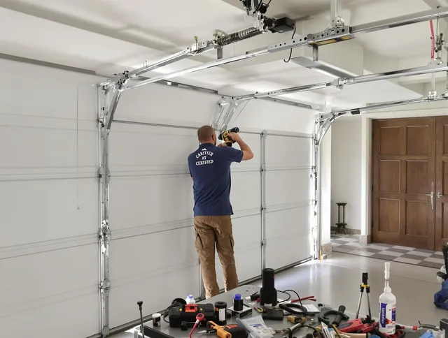 Bonita Springs Garage Door Repair certified technician performing precision garage door repair in Bonita Springs